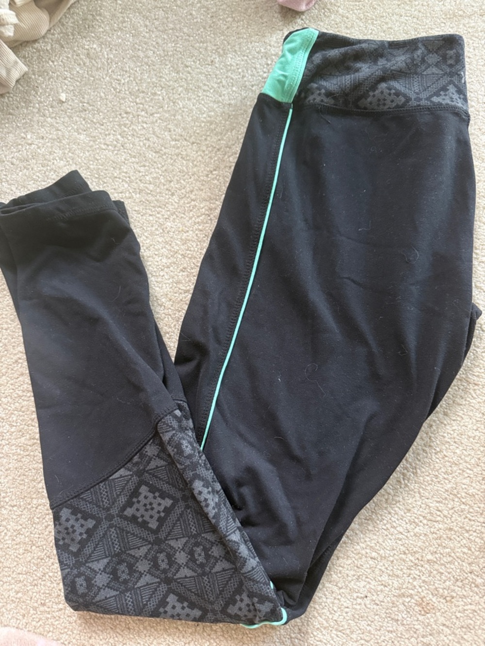 Kyodan Black Leggings with Teal Accent